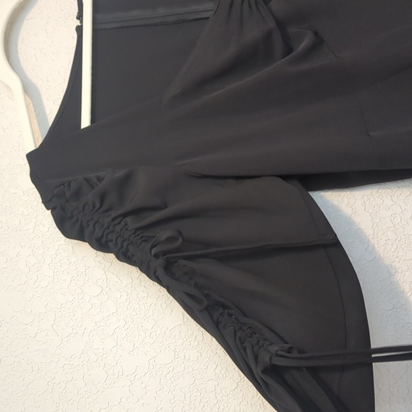 Rodarte x Universal Standard short ruched sleeve black midi sheath dress - Picture 9 of 13